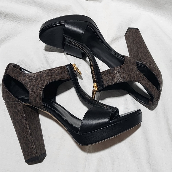 Michael Kors Black and Brown Heels - Picture 1 of 15